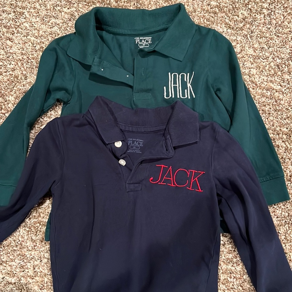 Know a Jack? 2 long sleeved monogrammed shirts “Jack”